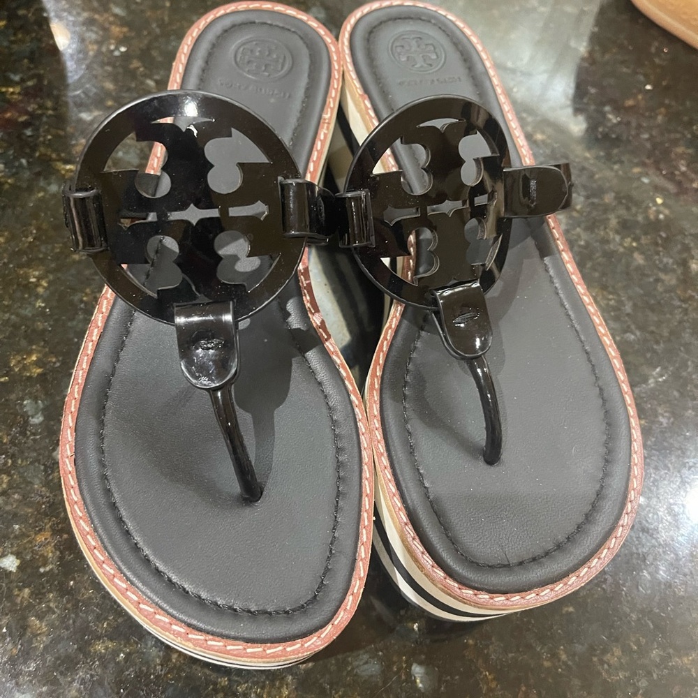 Tory Burch Black Miller Platform Sandals